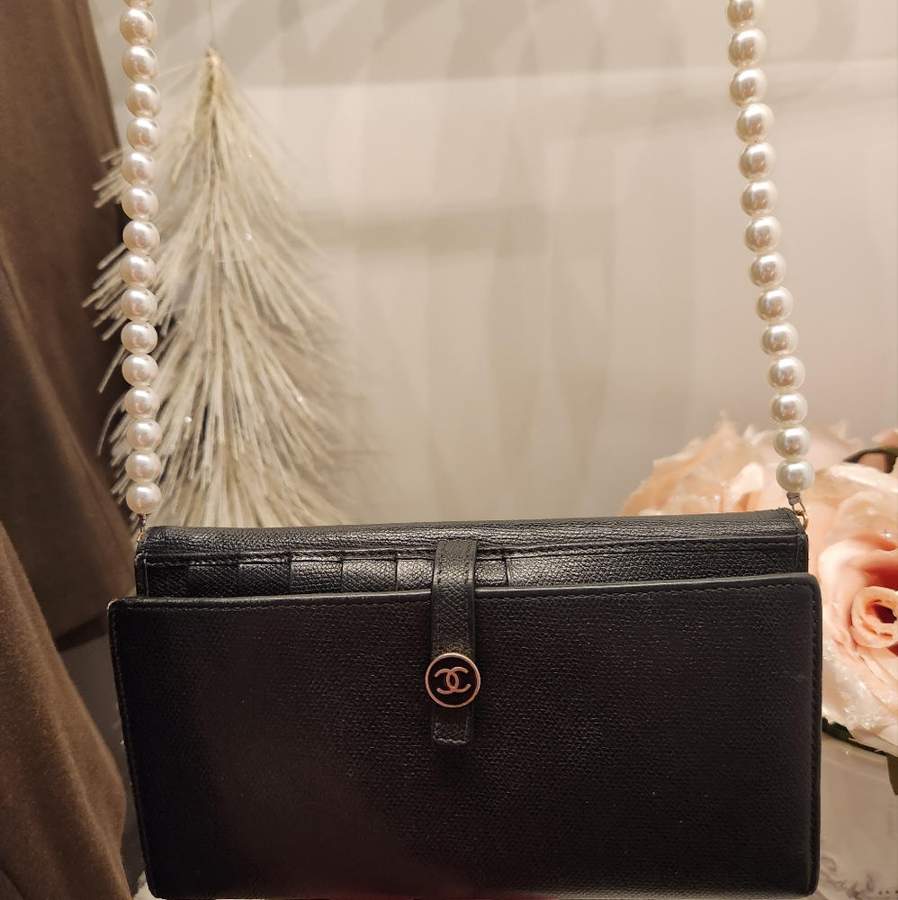 ‼️SOLD‼️. CHANEL Sevruga Leather French Purse / WOC - Picture 7 of 16